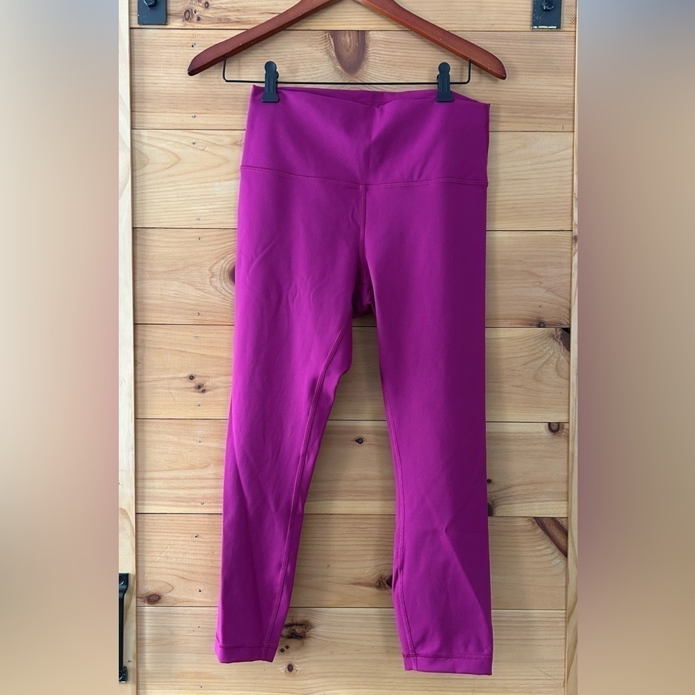 lululemon Wunder Train High Rise Crop Leggings 23” Size 10 Magenta Purple